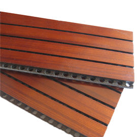 Sound Absorbing Wooden Grooved Acoustic Panel for Cinema , Church Acoustic Panels