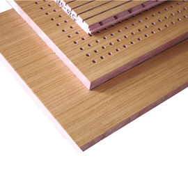 Fireproof Slot Perforated Wood Sheets Restaurant Acoustic Wood Panels