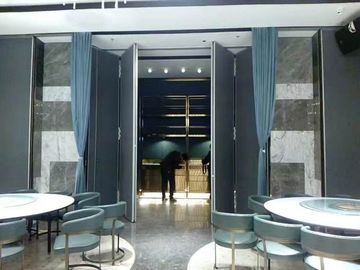 Restaurant Dinning Room Folding Partition Wall / Movable Sliding Gate 65mm
