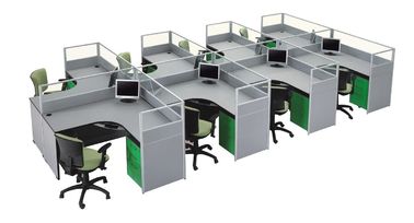 Partisi Modular 120 Derajat Meja Workstation Kantor Untuk 3 - 8 Kursi