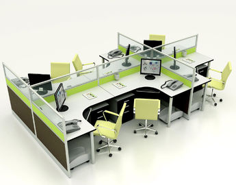 Partisi Modular 120 Derajat Meja Workstation Kantor Untuk 3 - 8 Kursi