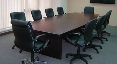 Komersial MFC Melamin Partisi Mebel Kantor Kayu / Meja Konferensi Ruang Rapat