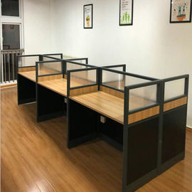 Modern 6 Kursi Cubicle Stasiun Kerja Partisi Perabot Kantor Ramah Lingkungan