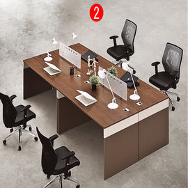 Partisi Perabot Kantor Workstation Empat Orang / Aluminium Meja Kantor Cubicle Dengan Ekstensi Sisi