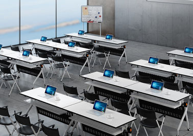 Kayu Bergulir Lipat Meja Ruang Konferensi / Perabot Kantor Sekolah