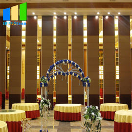 Office Sound Proof Partitions Movable Wood Finish Aluminium Frame Untuk Wedding Hall