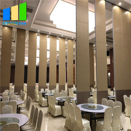 Office Sound Proof Partitions Movable Wood Finish Aluminium Frame Untuk Wedding Hall