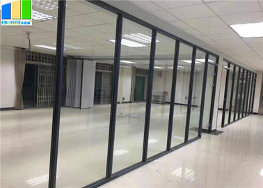 EBUNGE Kantor Partisi Modular Aluminium Tempered Tinggi Penuh Dinding Partisi Kaca Untuk Kantor Fit Out