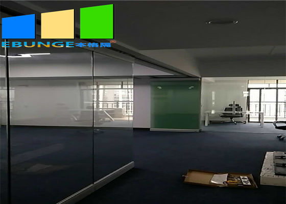 Tempered Sliding Glass Movable Partition Wall Office Proyek Dinding Geser