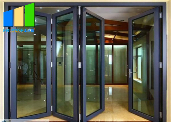 Sesuaikan Waterproof Aluminium Sliding Bi Folding Glass Patio Door Untuk Eksterior