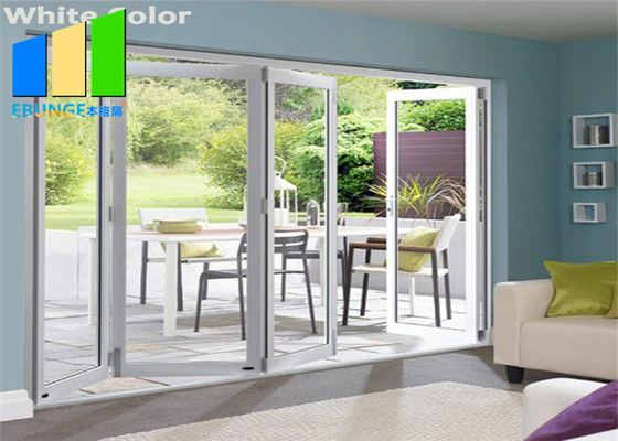 Eropa Standar Aluminium Exterior Patio Accordion Bifold Glass Door Untuk Outdoor