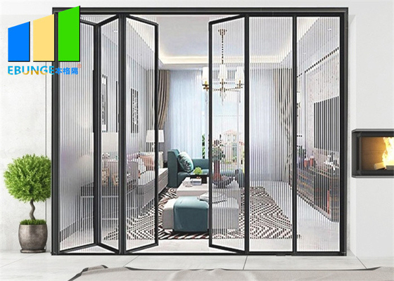 Low - E Glass Accordion Balcony Custom Bi Fold Aluminium Glass Doors Untuk Beranda