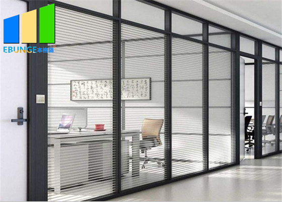Portabel Framed Fixed Glass Partition Door Office Partition Wall Cubicle Untuk Bangunan Komersial