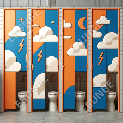 Lantai Anti Graffiti Tekanan Laminasi Hinged Banyo Partisi