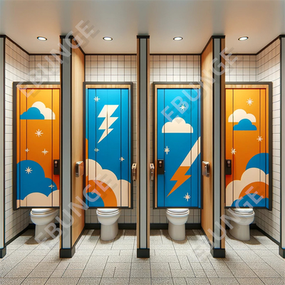 Lantai Anti Graffiti Tekanan Laminasi Hinged Banyo Partisi