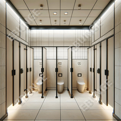 Ketahanan air dan daya tahan Goresan dan benturan tahan toilet dinding partisi untuk gedung kantor