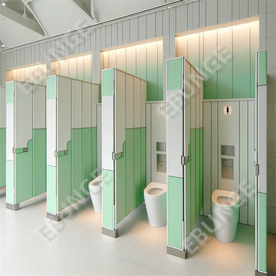 Water Resistant Toilet Partitions Hygienic and Comfortable Toilet Environment Partition Kamar mandi komersial
