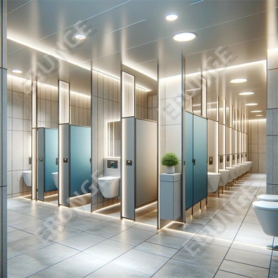 Water Resistant Toilet Partitions Hygienic and Comfortable Toilet Environment Partition Kamar mandi komersial
