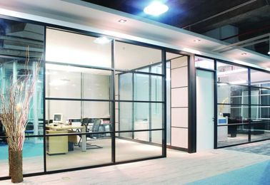 Dinding partisi kaca geser bentuk lurus untuk ruang kantor / konferensi