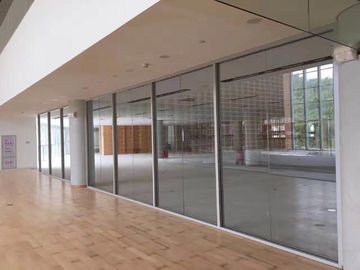 Kedap Suara Fireproof Sliding Office Partition Glass Walls Dengan Aluminium Frame