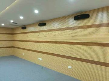 Desain Interior Bahan Dekoratif Panel Kayu Akustik Beralur Untuk Function Hall
