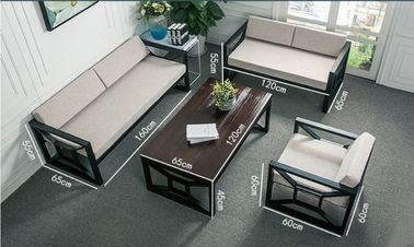 Sofa Furniture Kantor Kain Tahan Lama Dengan Kaki Stainless Steel Untuk Tempat Istirahat