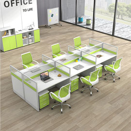 Partisi Kantor Furniture Modern Modular Workstation Untuk 4 Petugas