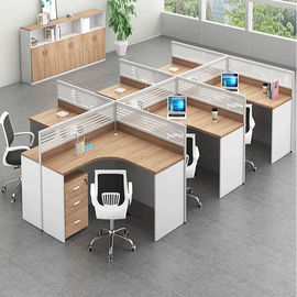 Partisi Kantor Furniture Modern Modular Workstation Untuk 4 Petugas