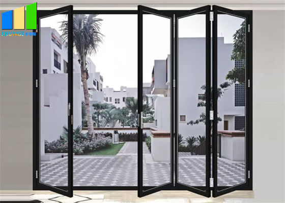 Accordion Design Bifold Exterior Aluminium Alloy Glass Folding Patio Doors