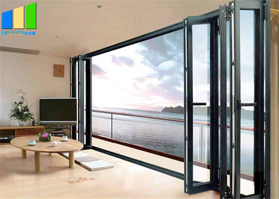 Accordion Design Bifold Exterior Aluminium Alloy Glass Folding Patio Doors