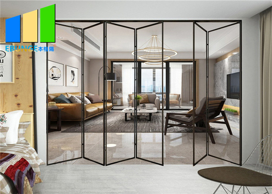 Double Glazed Tempered Glass Exterior Folding Patio Doors Bingkai Aluminium Eksternal