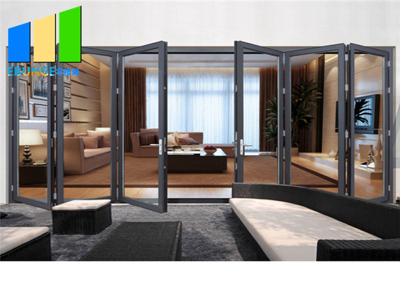 Double Glazing Lowes Bi Fold Door Accordion Aluminium Glass Patio Exterior Folding Door