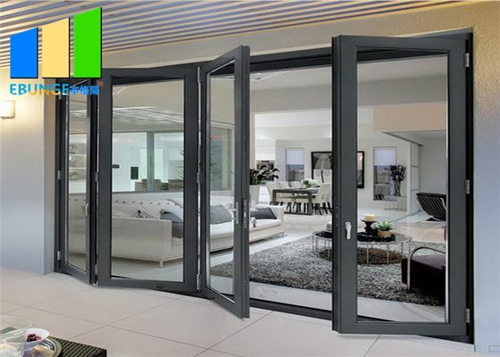 Double Glazing Lowes Bi Fold Door Accordion Aluminium Glass Patio Exterior Folding Door