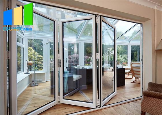 Outdoor Aluminium Bi Folding Glass Door Accordion Sliding Patio Folding Doors
